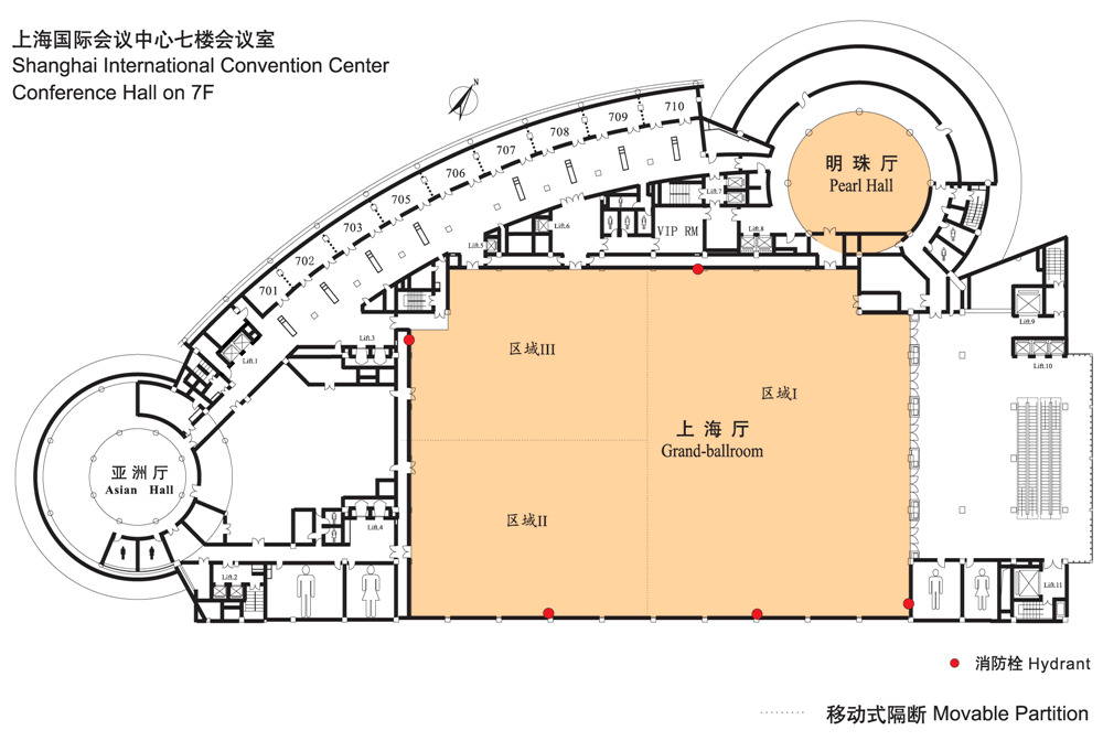 上海国际会议中心-展馆示意图